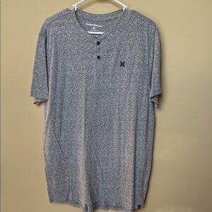 Hurley Men's Short Sleeve Gray Henley Tee